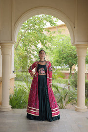 Women’s Lehenga with Bandhani Print Kutchi Gamthi Patchwork Top Traditional Ethnic Set