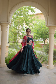 Women’s Lehenga with Bandhani Print Kutchi Gamthi Patchwork Top Traditional Ethnic Set