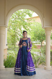 Women’s Lehenga with Bandhani Print Kutchi Gamthi Patchwork Top Traditional Ethnic Set