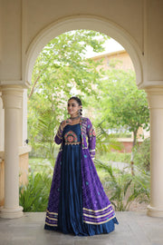 Women’s Lehenga with Bandhani Print Kutchi Gamthi Patchwork Top Traditional Ethnic Set