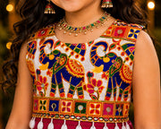 Girls’ Pink Traditional Navratri Garba Chaniya Choli Set