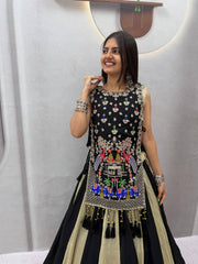 Women’s Vichitra Silk Lehenga Choli with Shrug Heavy Thread & Sequin Work