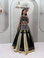 Women’s Vichitra Silk Lehenga Choli with Shrug Heavy Thread & Sequin Work