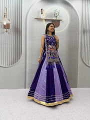 Women’s Vichitra Silk Lehenga Choli with Shrug Heavy Thread & Sequin Work