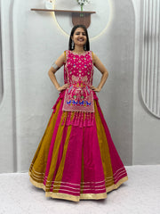 Women’s Vichitra Silk Lehenga Choli with Shrug Heavy Thread & Sequin Work
