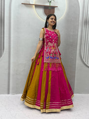 Women’s Vichitra Silk Lehenga Choli with Shrug Heavy Thread & Sequin Work