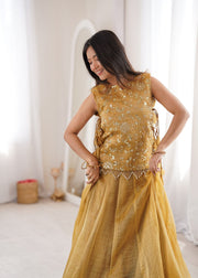 Women’s Silk Lehenga Choli Set with Embroidered Top