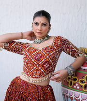 Heavy Muslin Cotton Real Mirror Work Fully Stitched Lehenga Choli with Dupatta