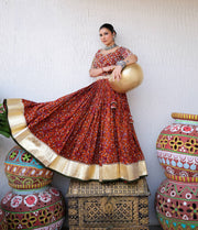 Heavy Muslin Cotton Real Mirror Work Fully Stitched Lehenga Choli with Dupatta