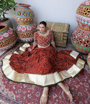Heavy Muslin Cotton Real Mirror Work Fully Stitched Lehenga Choli with Dupatta