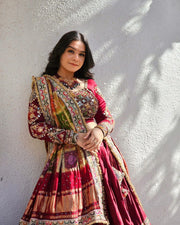 Women’s Maroon Gujarati Garba Lehenga Choli