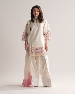 Women’s Natural Crep Silk Embroidered Salwar Suit Set