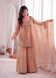 Women’s Embroidered Straight Kurta Palazzo Salwar Suit Set with Dupatta