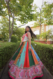 Women’s Cora Cotton Gamthi Embroidered Full-Stitched Lehenga Choli