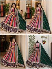 Women’s Designer Muslin Cotton Digital Print Mirror Work Lehenga Choli Set