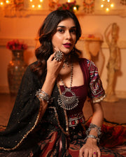 Women’s Designer Muslin Cotton Mirror Work Lehenga Choli Set