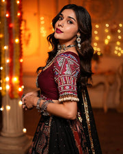 Women’s Designer Muslin Cotton Mirror Work Lehenga Choli Set