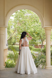 Women’s Gamthi-inspired thread embroidery Elegant Cora Cotton Lehenga Choli Set
