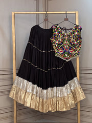 Women’s Lehenga Choli Set with Embroidered Blouse and Gota Work