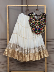 Women’s Lehenga Choli Set with Embroidered Blouse and Gota Work