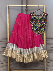 Women’s Lehenga Choli Set with Embroidered Blouse and Gota Work