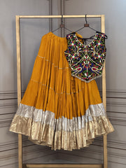 Women’s Lehenga Choli Set with Embroidered Blouse and Gota Work