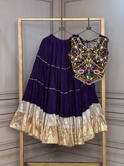 Women’s Lehenga Choli Set with Embroidered Blouse and Gota Work