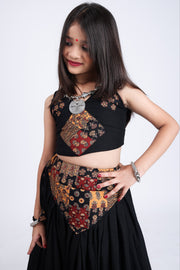 Girls Designer Lehenga Choli Set with Printed Blouse