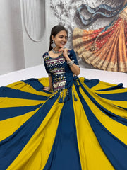Women’s Pure Cotton Lehenga Choli Set with Hand Mirror & Ribbon Work
