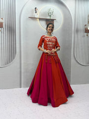 Women’s Pure Cotton Lehenga Choli Set with Hand Mirror & Ribbon Work