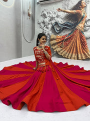 Women’s Pure Cotton Lehenga Choli Set with Hand Mirror & Ribbon Work