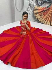 Women’s Pure Cotton Lehenga Choli Set with Hand Mirror & Ribbon Work
