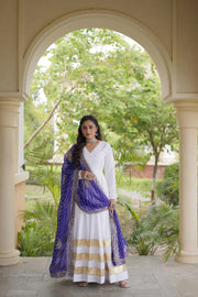 Women’s Anarkali Gown Set with Printed Dupatta