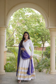 Women’s Anarkali Gown Set with Printed Dupatta