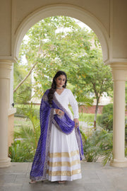 Women’s Anarkali Gown Set with Printed Dupatta