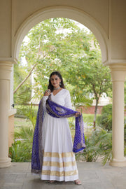 Women’s Anarkali Gown Set with Printed Dupatta