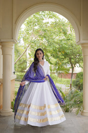 Women’s Anarkali Gown Set with Printed Dupatta