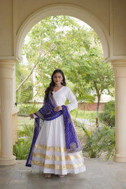 Women’s Anarkali Gown Set with Printed Dupatta