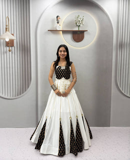 Women’s Chinon Silk Lehenga Choli Set with Heavy Embroidery & Fancy Lace Work