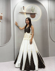 Women’s Chinon Silk Lehenga Choli Set with Heavy Embroidery & Fancy Lace Work