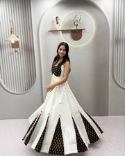 Women’s Chinon Silk Lehenga Choli Set with Heavy Embroidery & Fancy Lace Work