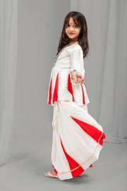 Girls White Lehenga Choli Set,Traditional Indian Ethnic Wear