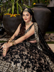Women’s Silver Floral Embroidered Lehenga Choli with Dupatta