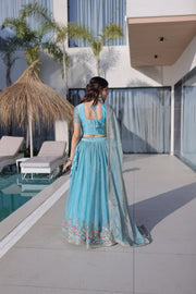 Women’s Embroidered Lehenga Choli Set with Dupatta