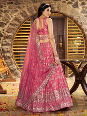 Women’s Silver Floral Embroidered Lehenga Choli with Dupatta