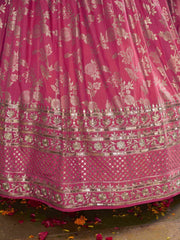 Women’s Silver Floral Embroidered Lehenga Choli with Dupatta