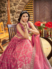 Women’s Silver Floral Embroidered Lehenga Choli with Dupatta