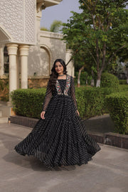 Women’s Navratri Printed Anarkali Gown