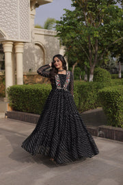 Women’s Navratri Printed Anarkali Gown