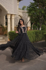 Women’s Navratri Printed Anarkali Gown